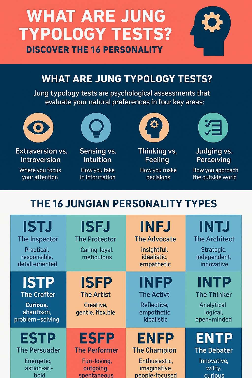 Understanding the 16 Personality Types. Jung Typology Tests! 1 Jung Typology