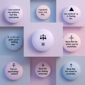Cognitive psychology quote about focusing on what you can control and letting go of others’ reactions. Text says: “I can control my actions, my strategies, and my effort—but not the result or how others respond.”
