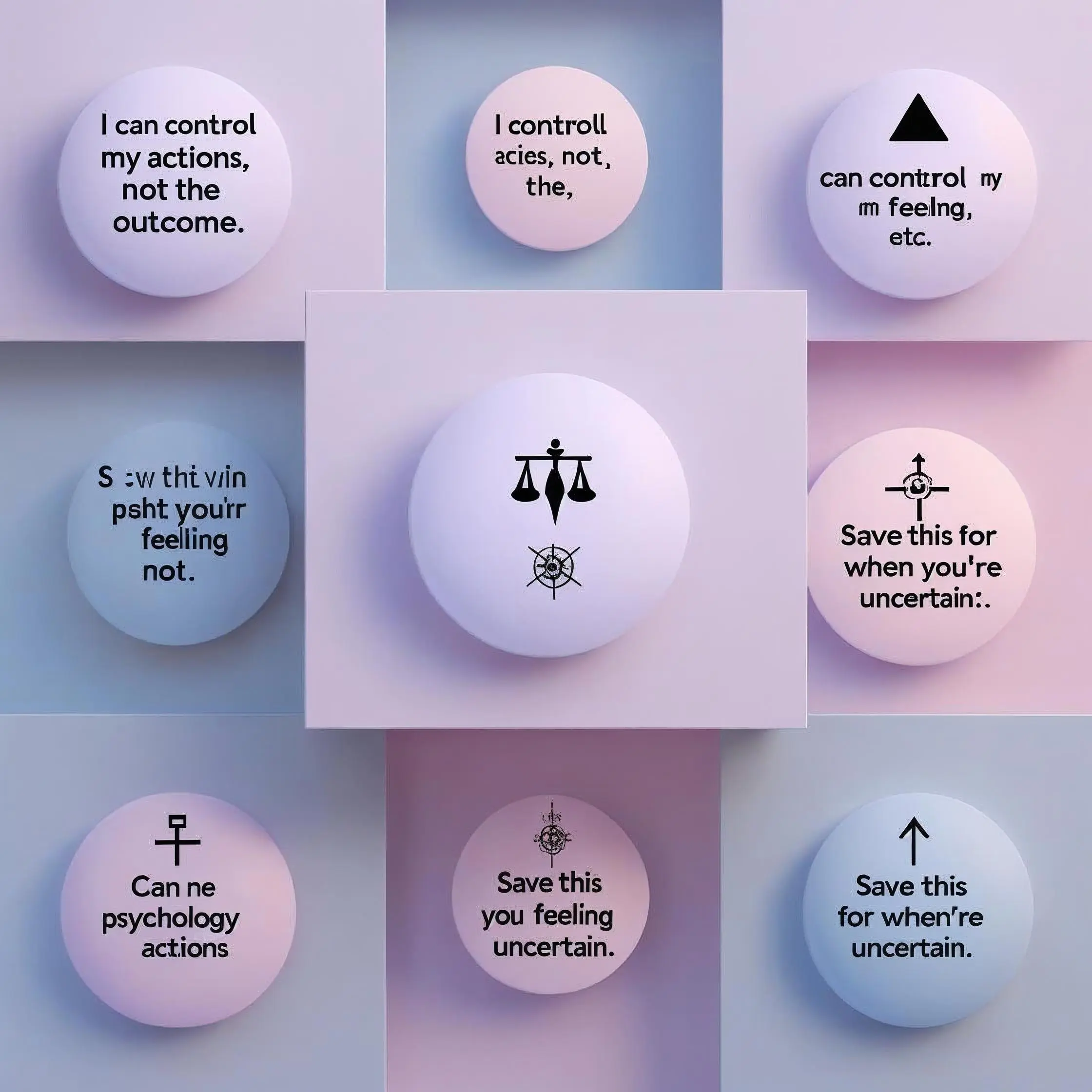 Cognitive psychology quote about focusing on what you can control and letting go of others’ reactions. Text says: “I can control my actions, my strategies, and my effort—but not the result or how others respond.”