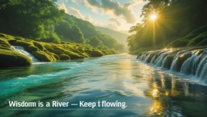Clear river flowing through a green valley symbolizing spiritual growth and the importance of keeping inner wisdom alive. and is in Spiritual Stagnation